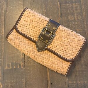 GAP Tan and Brown Woven Clutch